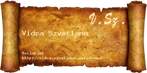 Vidra Szvetlana névjegykártya
